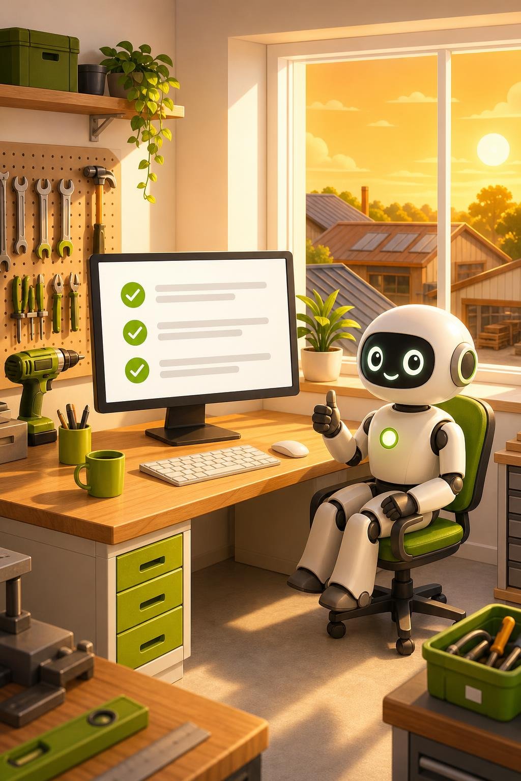 Roboter-Assistent für KI im Büro